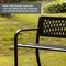 Gardenised Outdoor Steel 47 Park Bench for Yard, Patio, Garden and Deck, Black Weather Resistant Porch Bench, Park Seating